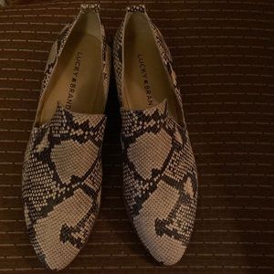 Fabulous “Python Look” Blk & Cream Leather Shoe/Boot Slip ons!